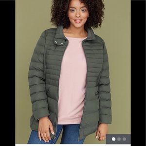 Lane Bryant olive green puffer jacket